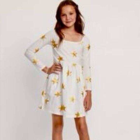 Old Navy Gold Stars Long-Sleeve Square Neck Fit and Flare Dress - Picture 2 of 8